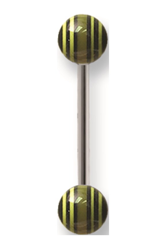 Designer Stainless Steel Sgss Bb W Uv Sensitive Racing Stripe Acrylic Balls 14G (1.6Mm) 5/8 (15M Made In China -Jewelry By Sweet Pea Creations