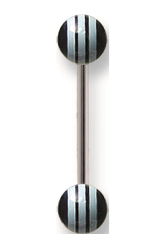 Designer Stainless Steel Sgss Bb W Uv Sensitive Racing Stripe Acrylic Balls 14G (1.6Mm) 5/8 (15M Made In China -Jewelry By Sweet Pea Creations