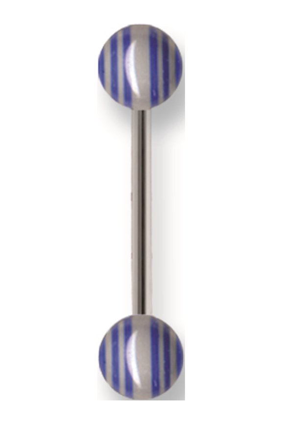 Designer Stainless Steel Sgss Bb W Uv Sensitive Racing Stripe Acrylic Balls 14G (1.6Mm) 5/8 (15M Made In China -Jewelry By Sweet Pea Creations