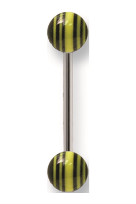 Designer Stainless Steel Sgss Bb W Uv Sensitive Racing Stripe Acrylic Balls 14G (1.6Mm) 5/8 (15M Made In China -Jewelry By Sweet Pea Creations