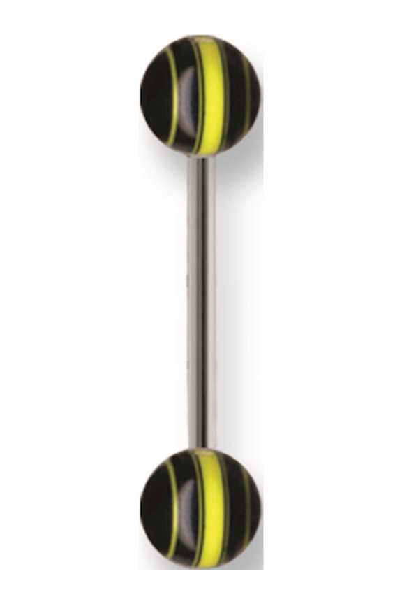 Designer Stainless Steel Sgss Bb W Uv Sensitive Racing Stripe Acrylic Balls 14G (1.6Mm) 5/8 (15M Made In China -Jewelry By Sweet Pea Creations