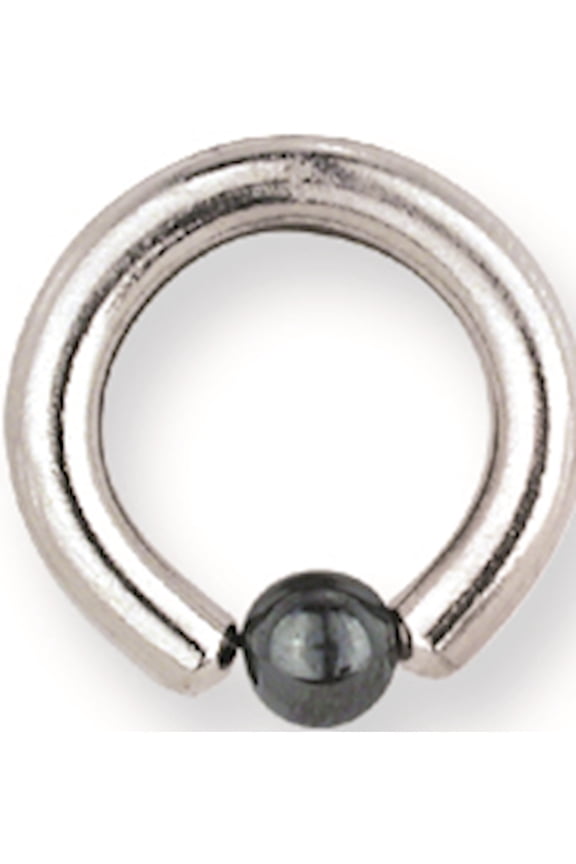 Designer Stainless Steel Sgss Captive W Hematite Ball 10G (2.6Mm) 7/16 (12Mm) Dia 3Mm Gap & 4M Made In China -Jewelry By Sweet Pea Creations