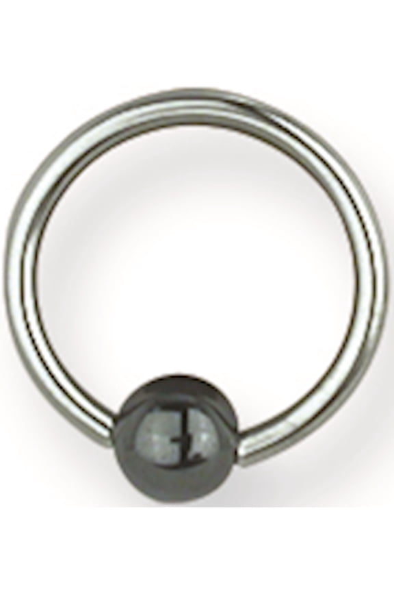 Designer Stainless Steel Sgss Captive W Hematite Ball 16G (1.3Mm) 1/2 (13Mm) Dia 4Mm Gap & 5Mm Made In China -Jewelry By Sweet Pea Creations