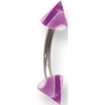 thumbnail image 1 of Designer Stainless Steel Sgss Curv Bb W Acrylic Vert Layered Cones 16G (1.3Mm) 3/8 (10Mm) Long Made In China -Jewelry By Sweet Pea Creations, 1 of 2
