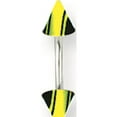 thumbnail image 1 of Designer Stainless Steel Sgss Curv Bb W Acrylic Vert Racer Stripe Cones 16G (1.3Mm) 3/8 (10Mm) L Made In China -Jewelry By Sweet Pea Creations, 1 of 2