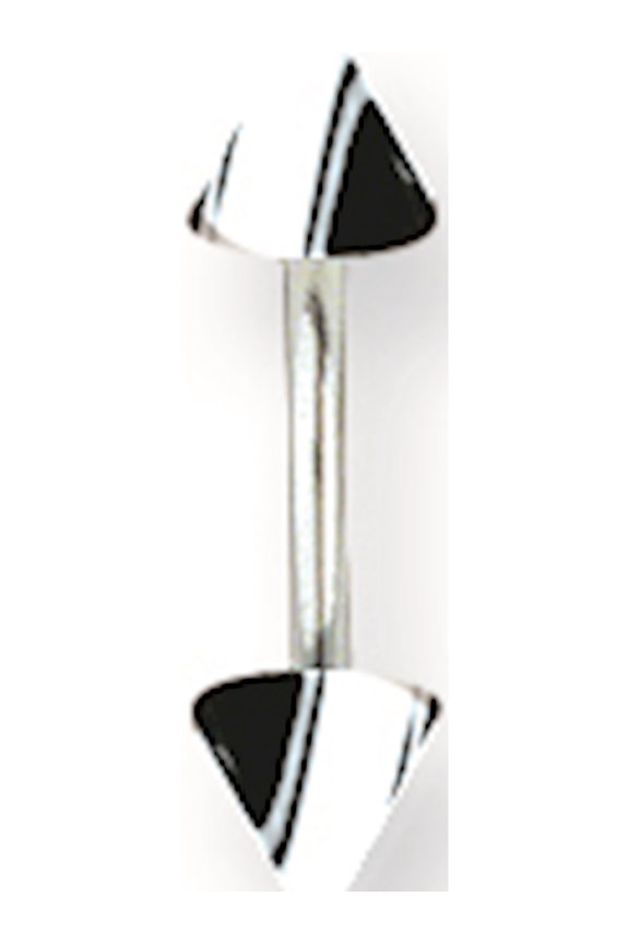 Designer Stainless Steel Sgss Curv Bb W Acrylic Vert Racer Stripe Cones 16G (1.3Mm) 5/16 (8Mm) L Made In China -Jewelry By Sweet Pea Creations