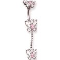 thumbnail image 1 of Designer Stainless Steel Sgss Curv Bb W Matching Top Bottom & Dangle Charms 14G (1.6Mm) 13/32 (1 Made In China -Jewelry By Sweet Pea Creations, 1 of 2