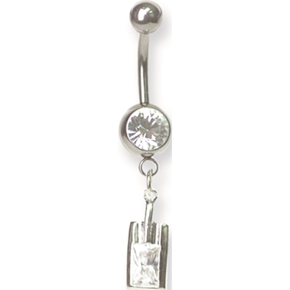 Designer Stainless Steel Sgss Curv Shaft W Dangles 14G (1.629Mm) 11Mm Length 5Mm Top Stl Ball 8Mm Made In China -Jewelry By Sweet Pea Creations