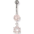 thumbnail image 1 of Designer Stainless Steel Sgss Curv Shaft W Fancy Gem Charm & Dangle 14G (1.629Mm) 11Mm Long 5Mm 8M Made In China -Jewelry By Sweet Pea Creations, 1 of 2