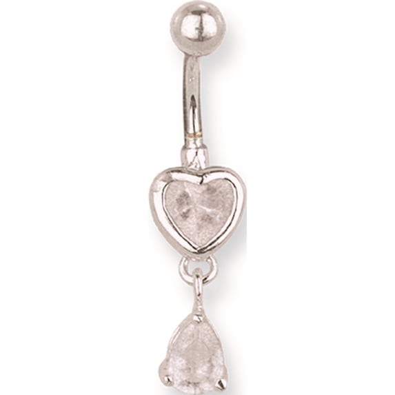 Designer Stainless Steel Sgss Curv Shaft W Fancy Gem Charm & Dangle 14G (1.629Mm) 11Mm Long Prong Se Made In China -Jewelry By Sweet Pea Creations