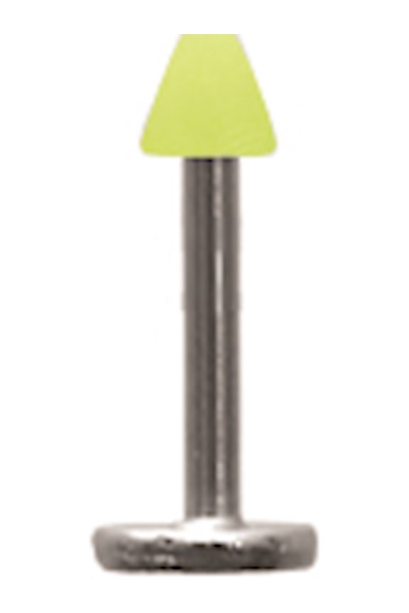 Designer Stainless Steel Sgss Labret W Acrylic Thrd Glow Cone End 16G (1.3Mm) 5/16 (8Mm) Long Made In China -Jewelry By Sweet Pea Creations