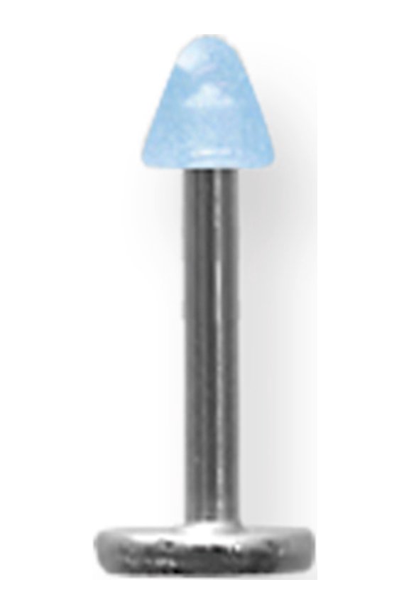 Designer Stainless Steel Sgss Labret W Acrylic Thrd Glow Cone End 16G (1.3Mm) 5/16 (8Mm) Long Made In China -Jewelry By Sweet Pea Creations