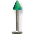 thumbnail image 1 of Designer Stainless Steel Sgss Labret W Acrylic Vert Layered Cone 16G (1.3Mm) 5/16 (8Mm) Long 4 Made In China -Jewelry By Sweet Pea Creations, 1 of 2