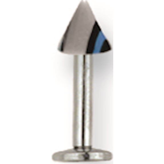 Designer Stainless Steel Sgss Labret W Acrylic Vert Racer Stripe Cone 14G (1.6Mm) 3/8 (10Mm) Lon Made In China -Jewelry By Sweet Pea Creations