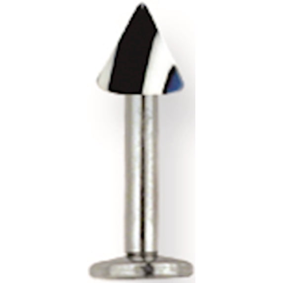 Designer Stainless Steel Sgss Labret W Acrylic Vert Racer Stripe Cone 14G (1.6Mm) 3/8 (10Mm) Lon Made In China -Jewelry By Sweet Pea Creations