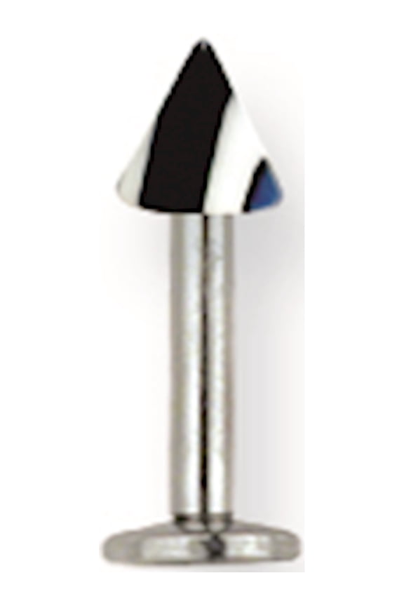 Designer Stainless Steel Sgss Labret W Acrylic Vert Racer Stripe Cone 14G (1.6Mm) 3/8 (10Mm) Lon Made In China -Jewelry By Sweet Pea Creations