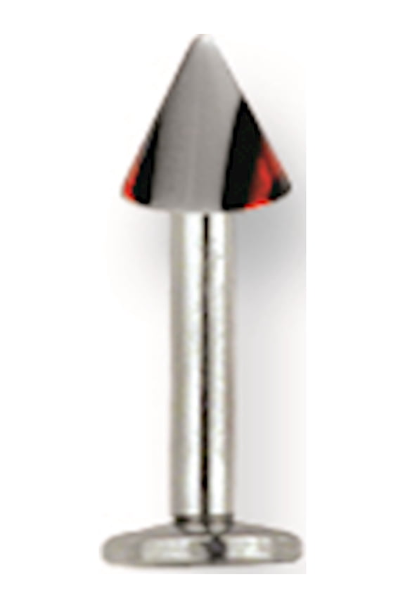 Designer Stainless Steel Sgss Labret W Acrylic Vert Racer Stripe Cone 14G (1.6Mm) 5/16 (8Mm) Lon Made In China -Jewelry By Sweet Pea Creations