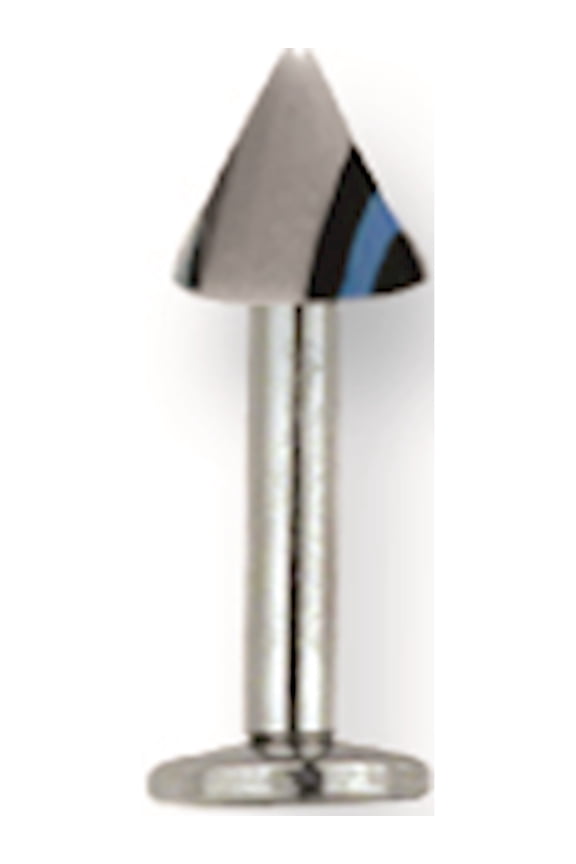 Designer Stainless Steel Sgss Labret W Acrylic Vert Racer Stripe Cone 14G (1.6Mm) 5/16 (8Mm) Lon Made In China -Jewelry By Sweet Pea Creations