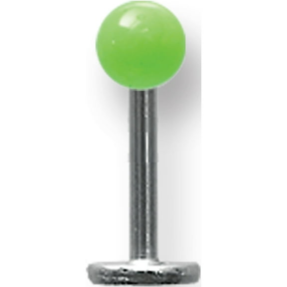 Designer Stainless Steel Sgss Labret W Thrd Glow Ball End 14G (1.6Mm) 5/16 (8Mm) Long 4Mm Made In China -Jewelry By Sweet Pea Creations