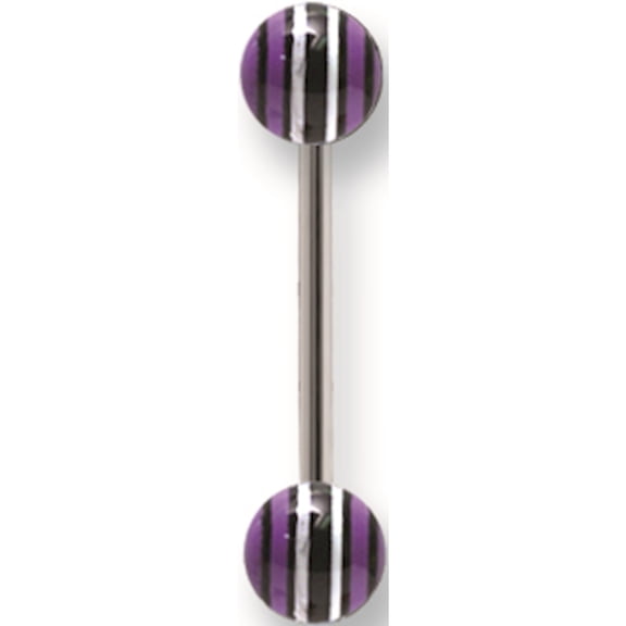 Designer Stainless Steel Stl Straight Bb W Acrylic Neon Layered Balls 14G (1.6Mm) 5/8 Made In China -Jewelry By Sweet Pea Creations