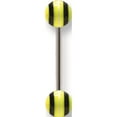thumbnail image 1 of Designer Stainless Steel Stl Straight Bb W Acrylic Neon Layered Balls 14G (1.6Mm) 5/8 Made In China -Jewelry By Sweet Pea Creations, 1 of 2