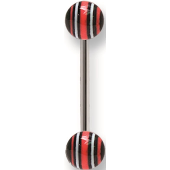 Designer Stainless Steel Stl Straight Bb W Acrylic Neon Layered Balls 14G (1.6Mm) 5/8 Made In China -Jewelry By Sweet Pea Creations