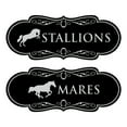 thumbnail image 1 of Designer Stallions and Mares, Restroom Signs, Set of 2 (Black / Silver) - Large, 1 of 5