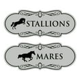 thumbnail image 1 of Designer Stallions and Mares, Restroom Signs, Set of 2 (Lt Gray) - Small, 1 of 5