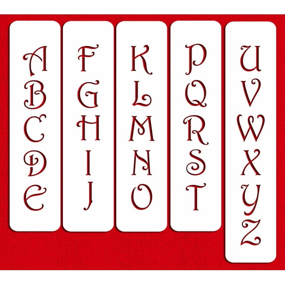 Designer Stencils 1.25inch Contemporary Monogram Letters Cake Stencil, Beige/semi-transparent