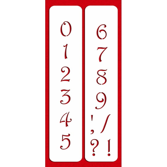 Designer Stencils 1.75 Inch Contemporary Numbers Cake foodgrade stencil