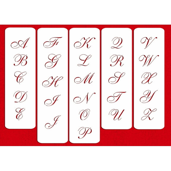 Designer Stencils 1.75 Inch Script Monogram foodgrade Stencil, 1.75 x 1.4-3.35