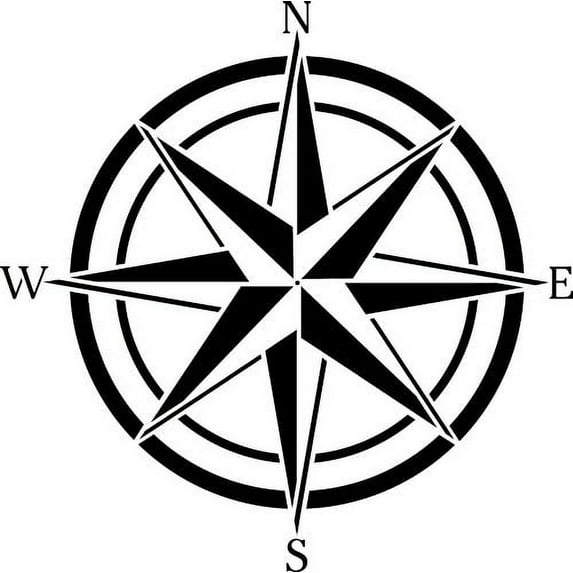 Designer Stencils 12 Inch Compass Rose Wall Stencil - 3727