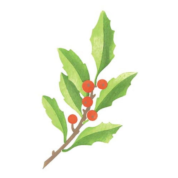Designer Stencils 3173 - Holly Sprig Wall Stencil SKU #3173 by Designer Stencils