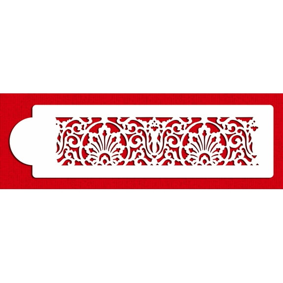 Designer Stencils Banded Lace cake stencil, 2.5 x 10.75