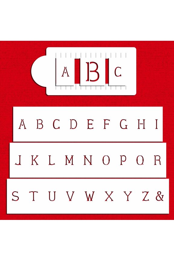 Designer Stencils Basic Monogram Set Cake Stencils, Beige/semi-transparent