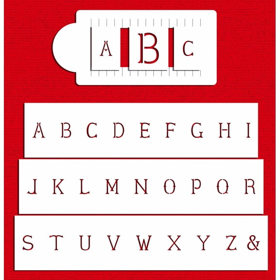 Designer Stencils Basic Monogram Set Cake Stencils, Beige/semi-transparent