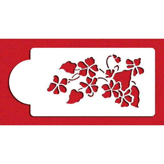 Designer Stencils C004 Violets Cake Stencil, Beige/Semi-Transparent