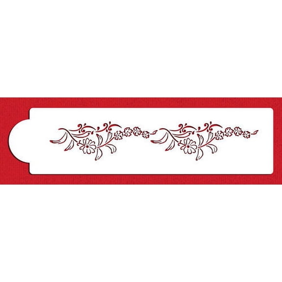 Designer Stencils C115t Wedding Veil Cake Stencil Side, Beige/semi-transparent