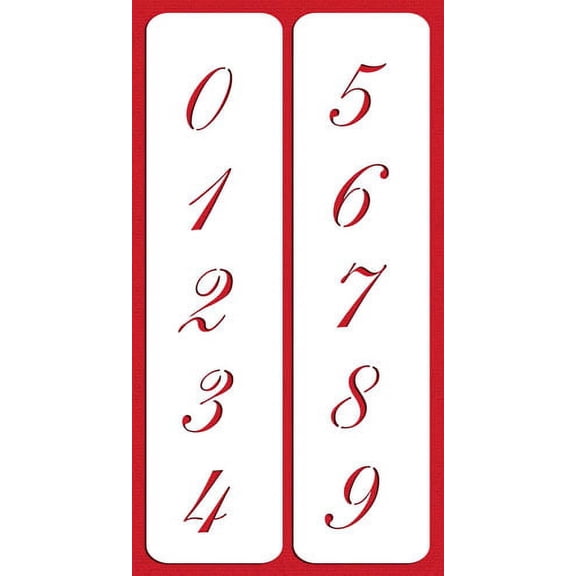 Designer Stencils C143 2.25 Inch Script Numbers Cake Stencils, Beige/semi-transparent