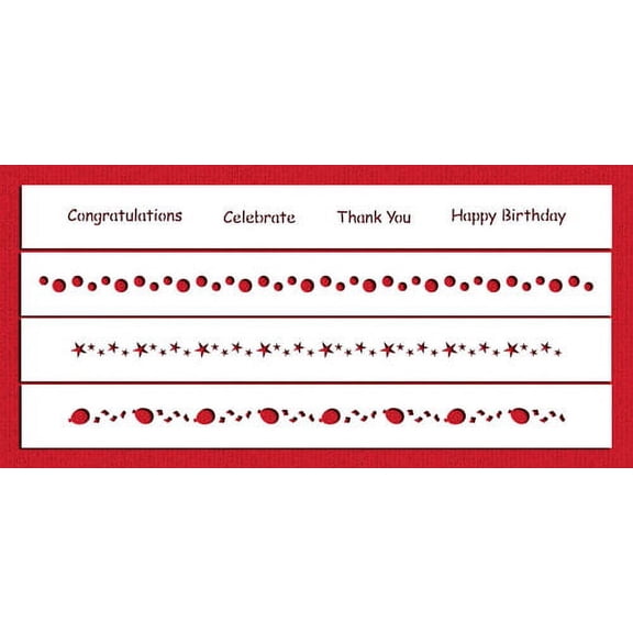 Designer Stencils C230 Celebration Ribbons Cake Stencils, Beige/semi-transparent