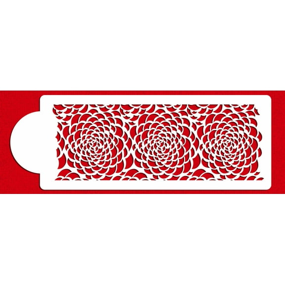 Designer Stencils C412 Camilla Rose - Middle Tier Cake Stencil, Beige/semi-transparent