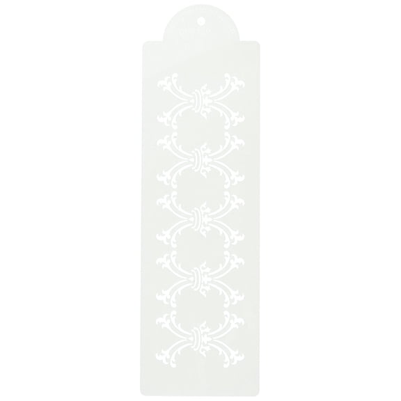 Designer Stencils C709 Royal Damask Cake Stencil Tier 2, Beige/semi-transparent