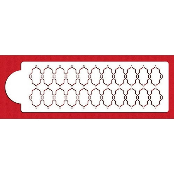 Designer Stencils C756 Moroccan Tile Cake Stencil Side, Beige/semi-transparent