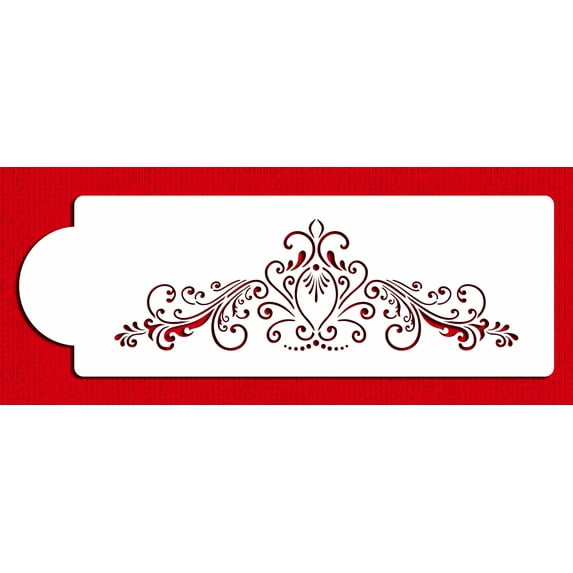 Designer Stencils C801 Small Princess Lace 4 Stencil, Beige/semi-transparent