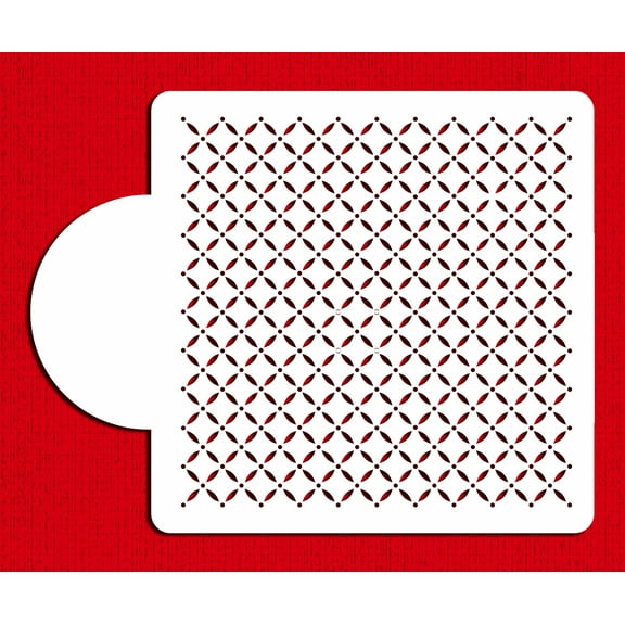 Designer Stencils C817 Tufted Lattice Miniprint Stencil, Beige/semi-transparent