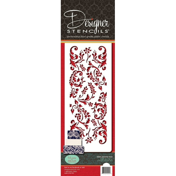 Designer Stencils C836 Jasmine Lace, Beige/semi-transparent