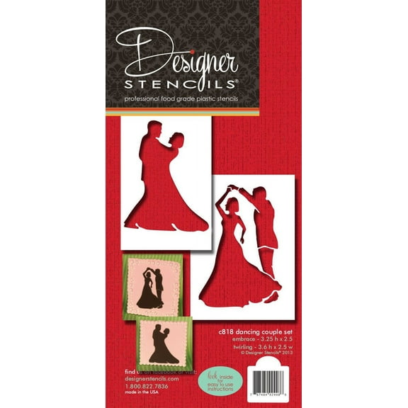 Designer Stencils Dancing Couple Stencil, Beige/Semi-Transparent