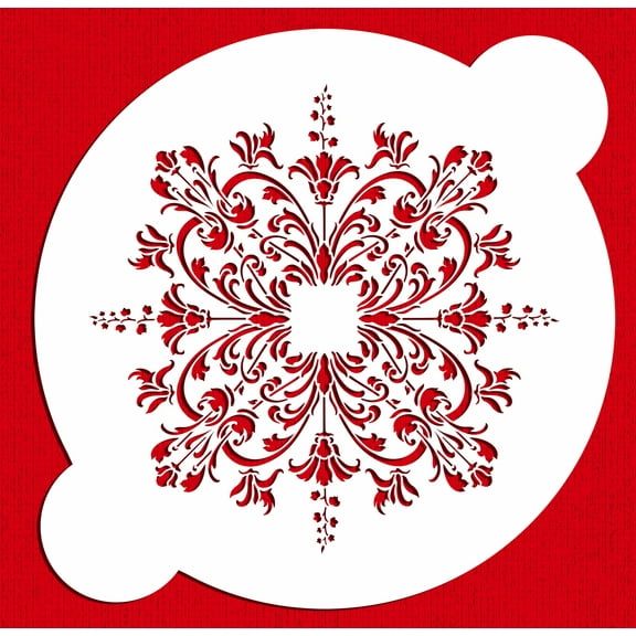 Designer Stencils Small Turn of the Century Medallion Cake Stencil, Beige/semi-transparent