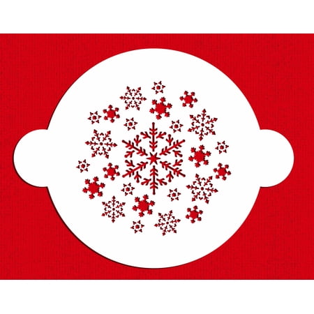 Designer Stencils Snowflake Cake Stencil Top, Beige/semi-transparent