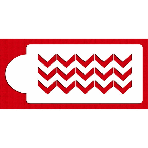 Designer Stencils Wide Chevron Cake Stencil, Beige/Semi-Transparent